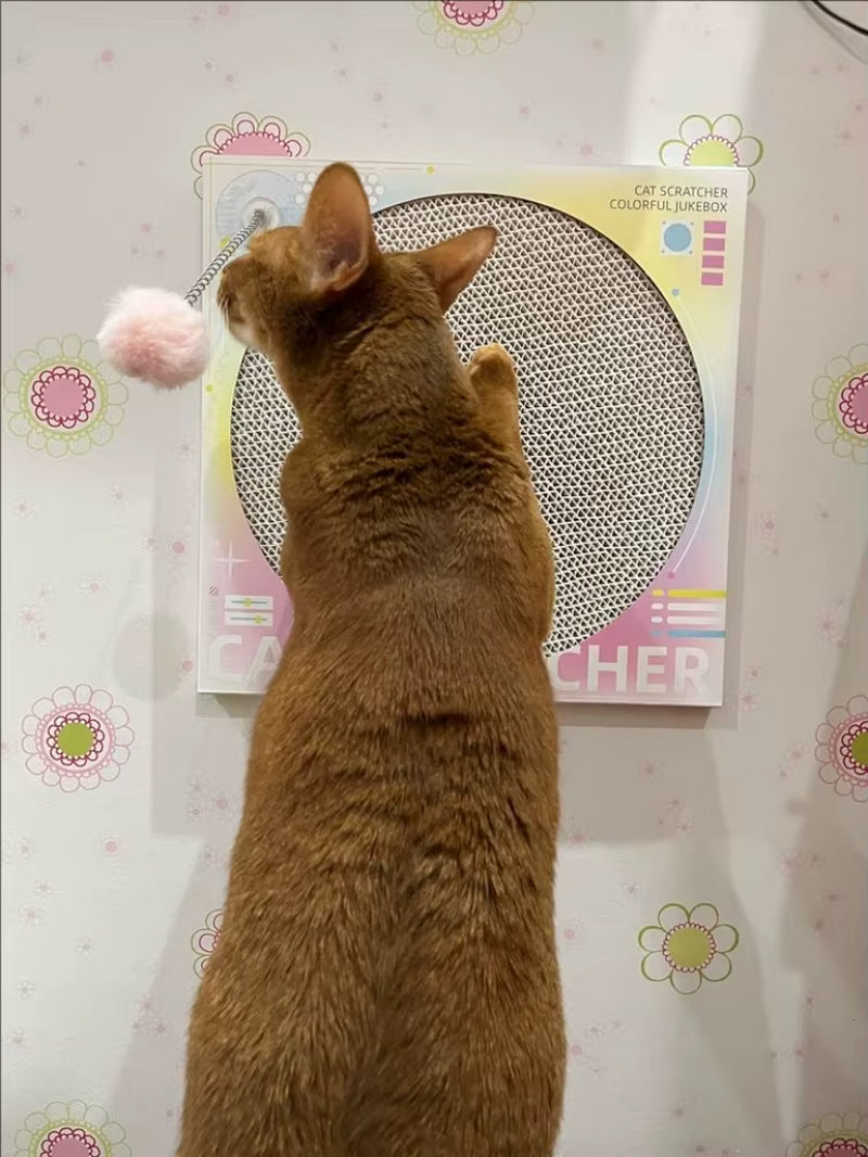 Vinyl Record Cat Scratcher Reinforced Sisal Fiber Board Protects Sofa Carpet from Cat Claws Durable Cardboard Alternative