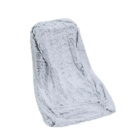 A Giant Plush Sponge Dog Bed for Human Use to Keep Warm in Winter as a Pet Bed. People and Dogs Share Leisure Mattresses